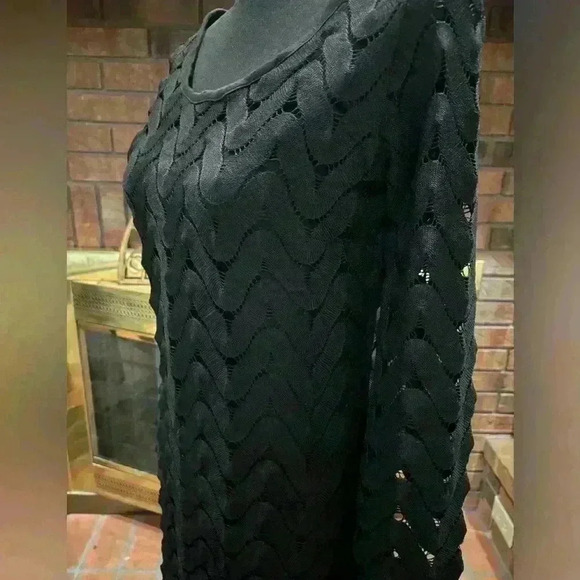 FREE PEOPLE BLACK LACE OVERLAY CUTOUT BACK CROCHET FITTED FORMAL DRESS SIZE SM - Picture 7 of 12